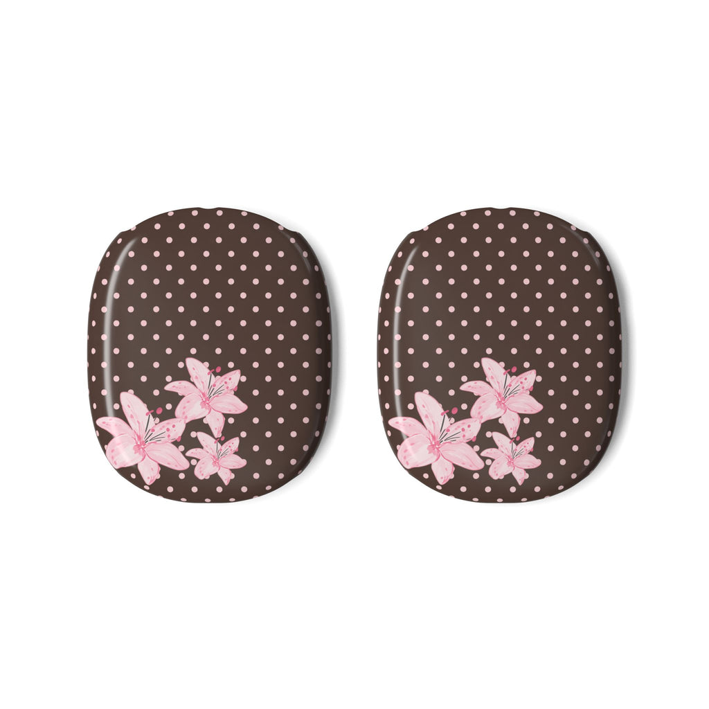 BROWN POLKA DOTS PINK FLORAL AIRPODS MAX CASE COVERS