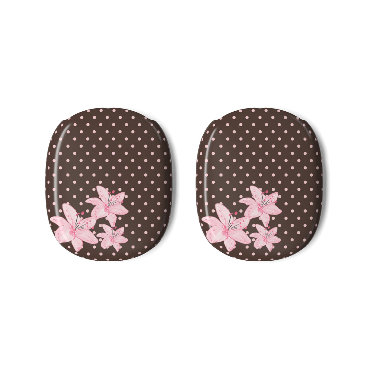 BROWN POLKA DOTS PINK FLORAL AIRPODS MAX CASE COVERS