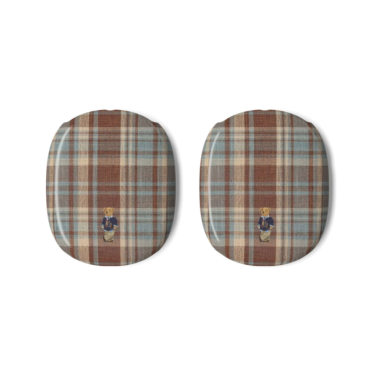 BROWN PLAID MINI TEDDY BEAR AIRPODS MAX CASE COVERS