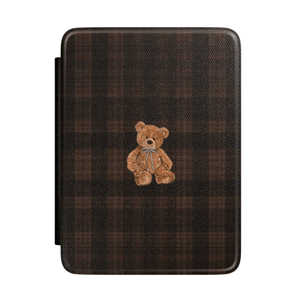 BROWNSTONE PLAID TEDDY BEAR KINDLE CASE HARDCOVER