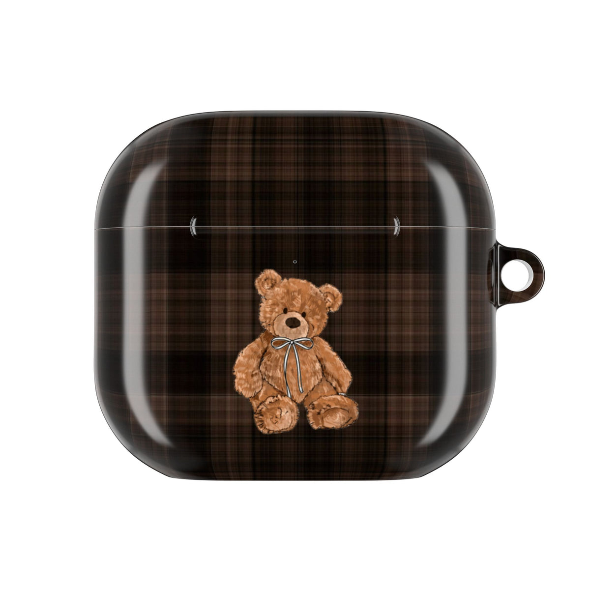 BROWNSTONE PLAID TEDDY BEAR AIRPOD CASE