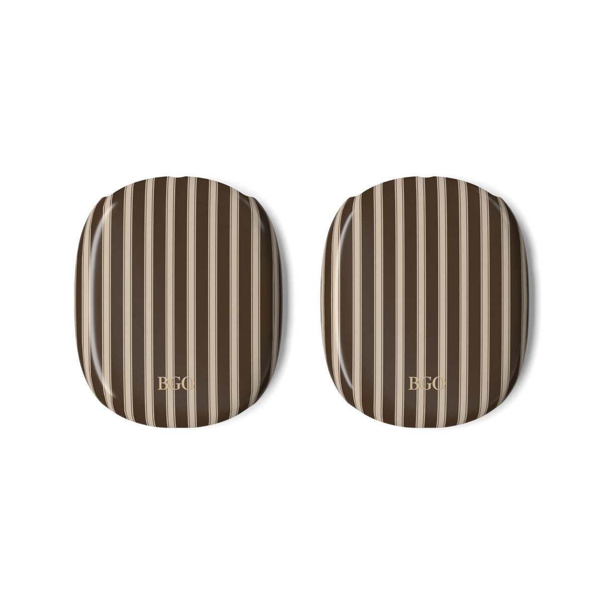 PERSONALIZED BROWN CLASSIC STRIPES INITIALS NAME AIRPODS MAX CASE COVERS