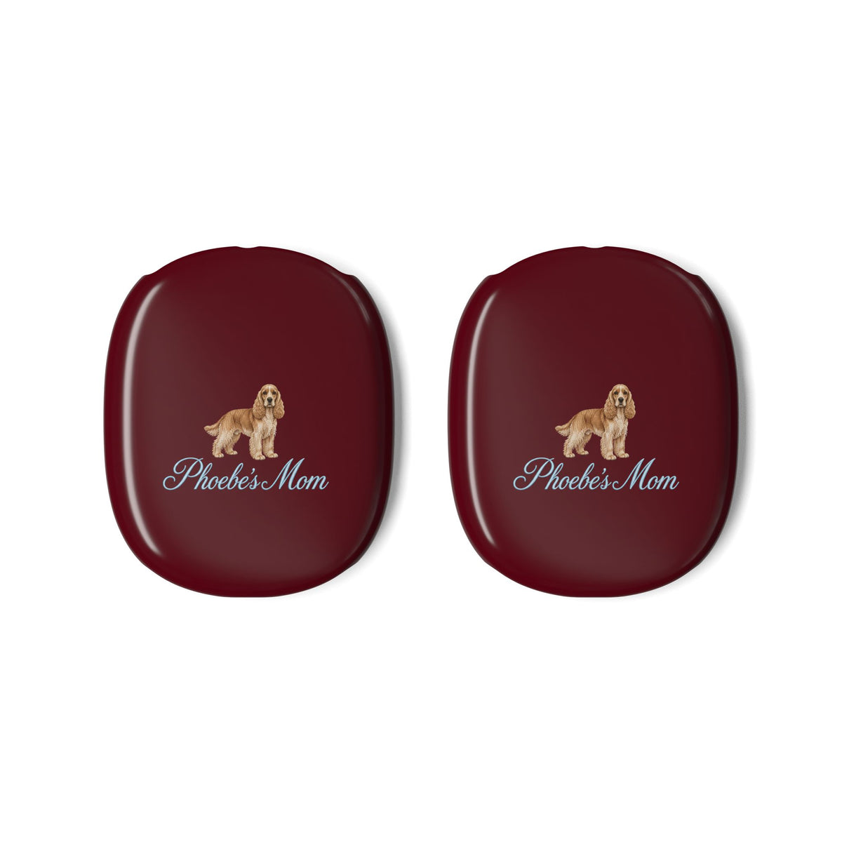 PERSONALIZED CHERRY RED SPANIEL DOG MOM CUSTOM NAME AIRPODS MAX CASE COVERS