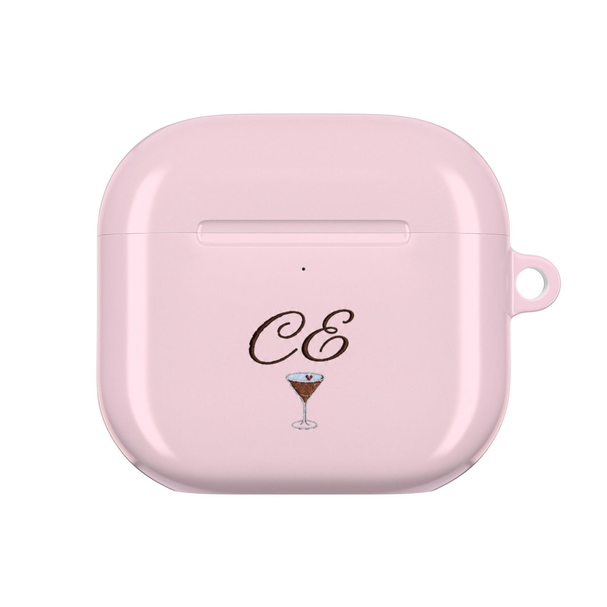 PERSONALIZED PINK MONOGRAM INITIALS ESPRESSO MARTINI CUSTOM NAME AIRPOD CASE