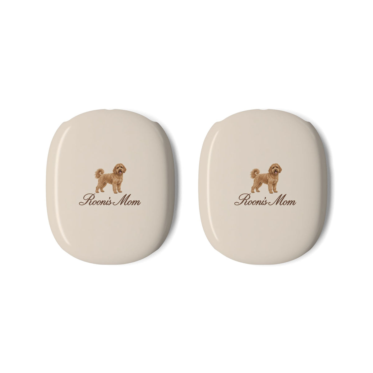 PERSONALIZED BEIGE GOLDENDOODLE DOG MOM CUSTOM NAME AIRPODS MAX CASE COVERS