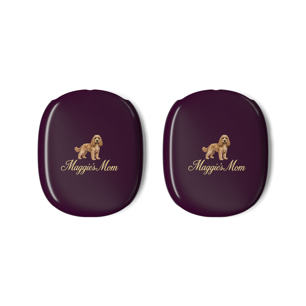 PERSONALIZED DEEP PURPLE COCKAPOO DOG MOM CUSTOM NAME AIRPODS MAX CASE COVERS