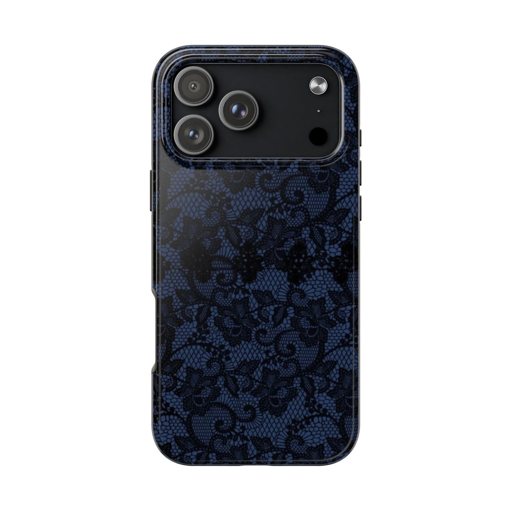 NAVY BLUE LACE PHONE CASE