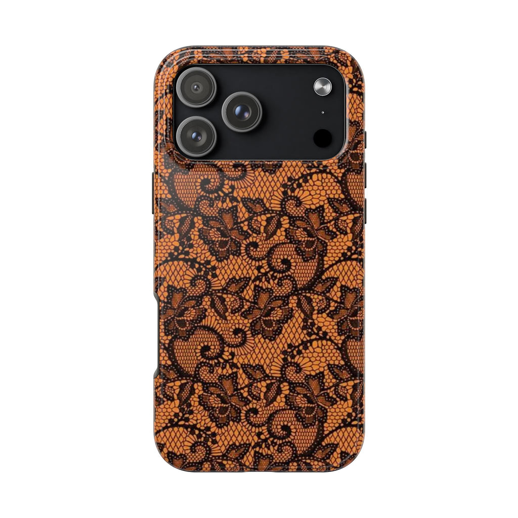 ORANGE NAVY LACE PHONE CASE