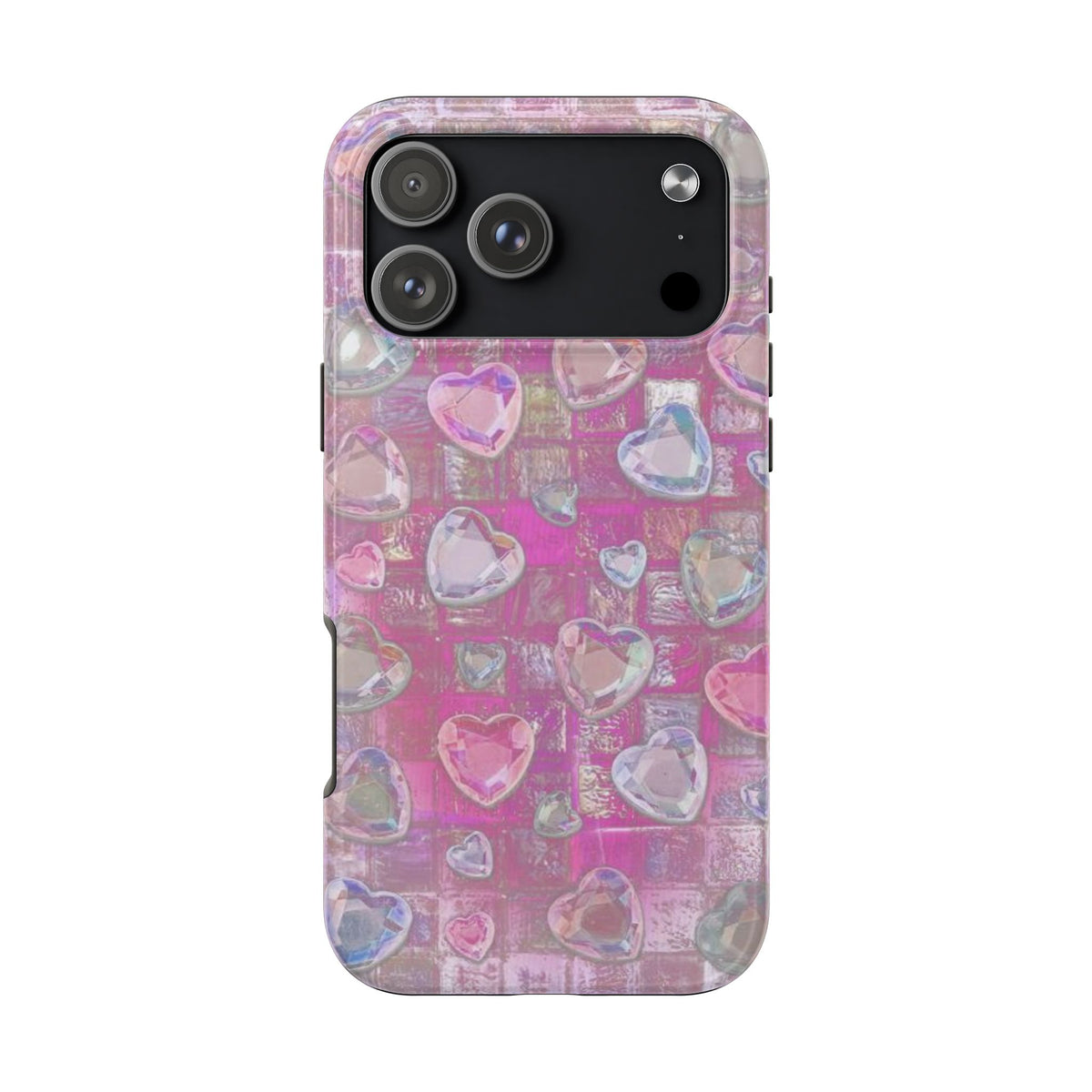 PINK MOSAIC GEMS PHONE CASE
