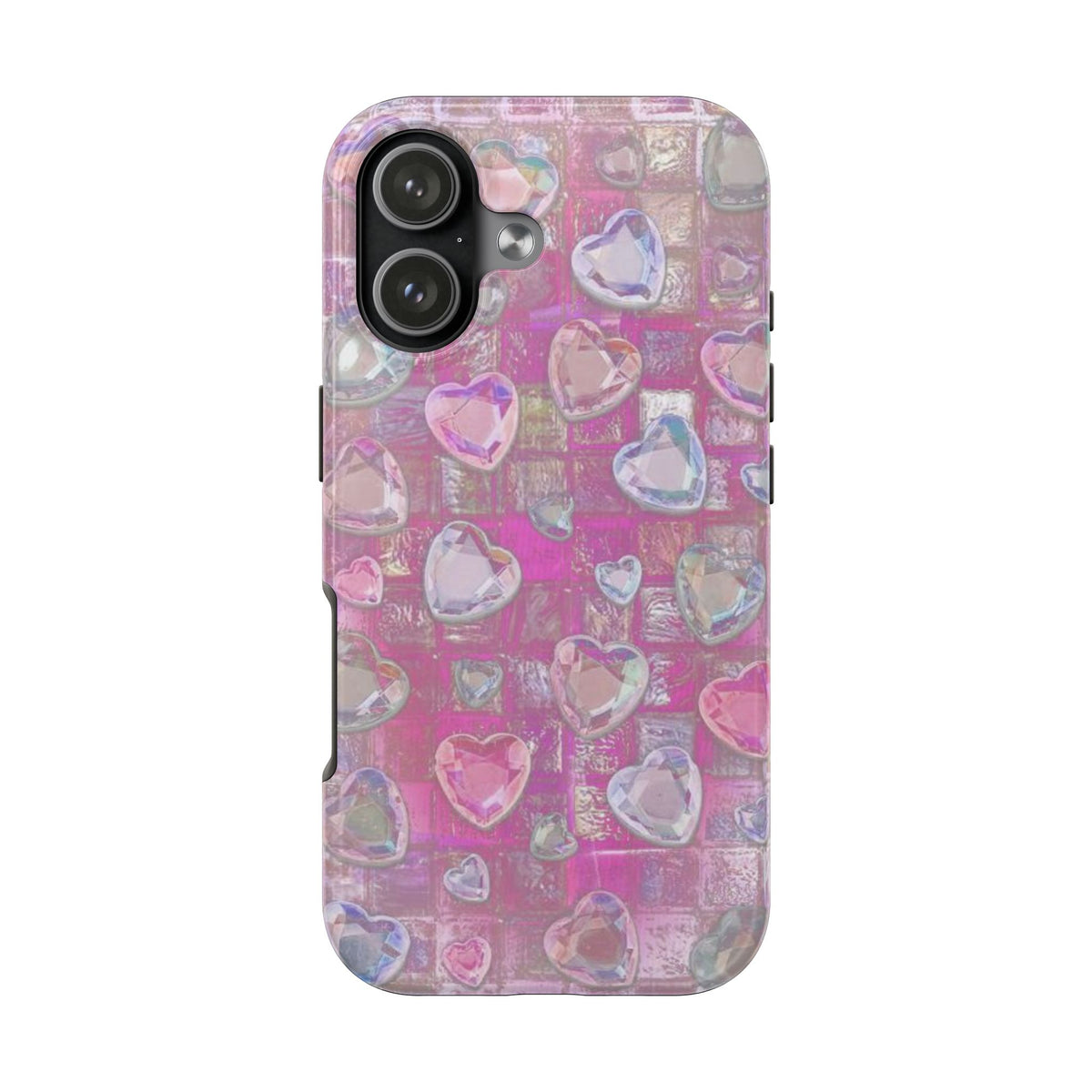 PINK MOSAIC GEMS PHONE CASE
