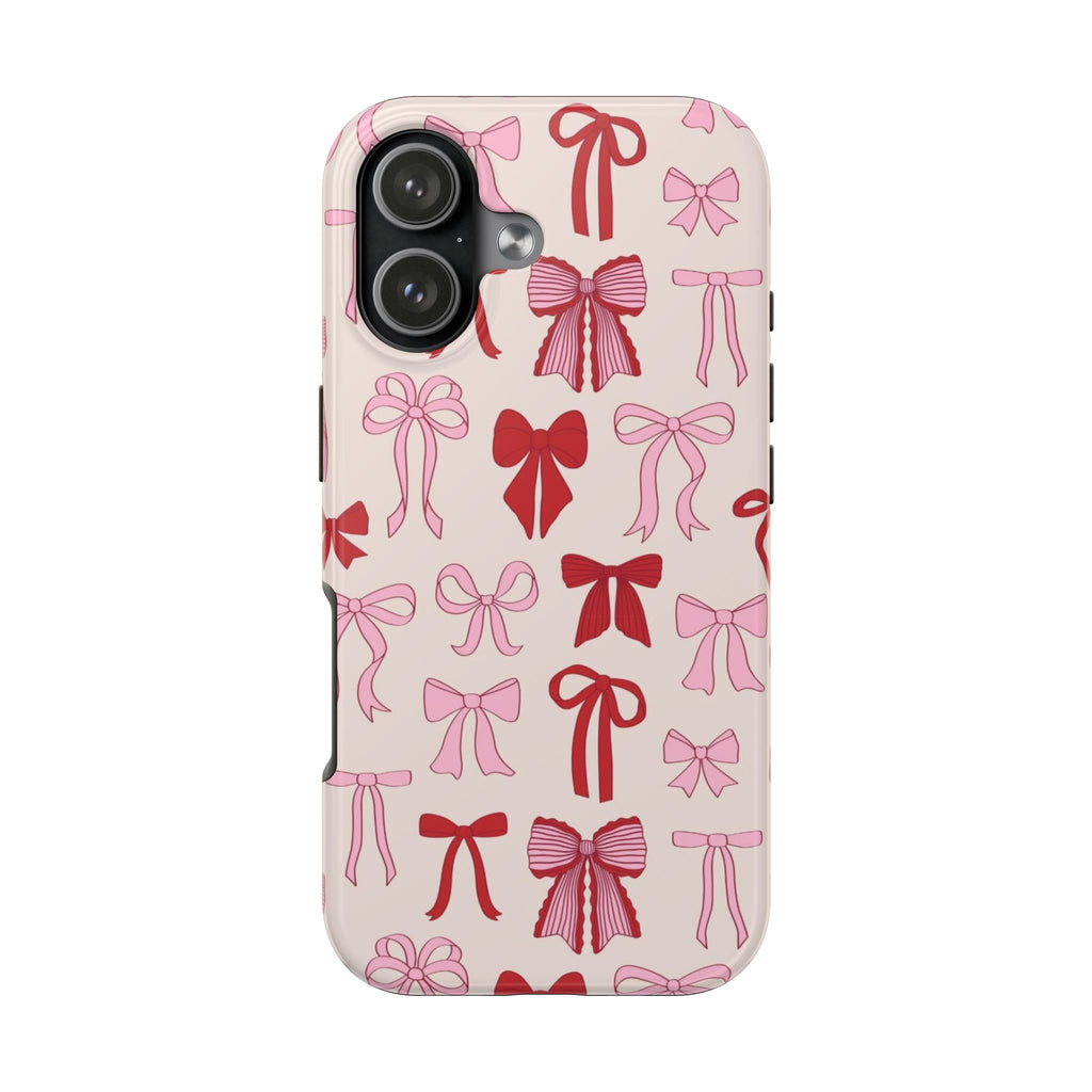 RED & PINK COQUETTE FESTIVE BOWS PHONE CASE