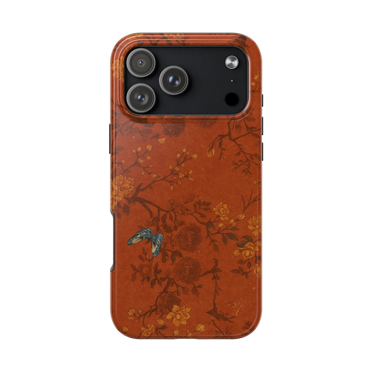 BURNT ORANGE BUTTERFLY GARDEN PHONE CASE