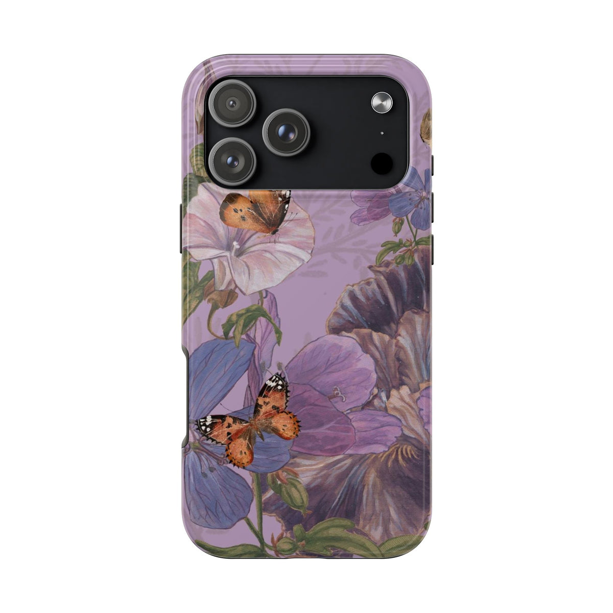 LILAC BUTTERFLY GARDEN FLORAL PHONE CASE