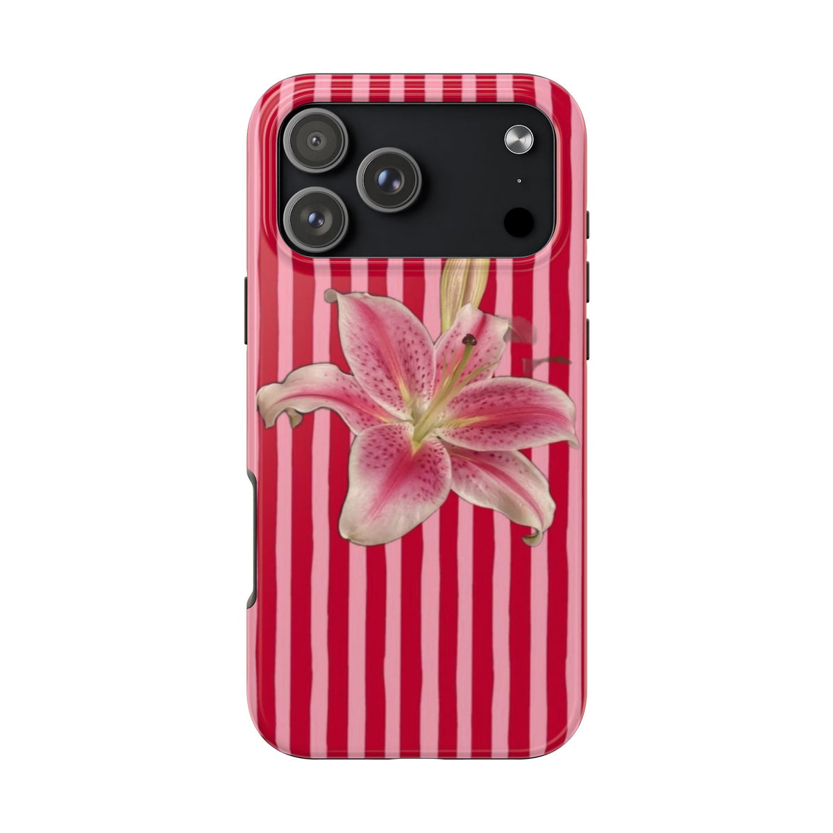 RED STRIPES ORCHID PHONE CASE