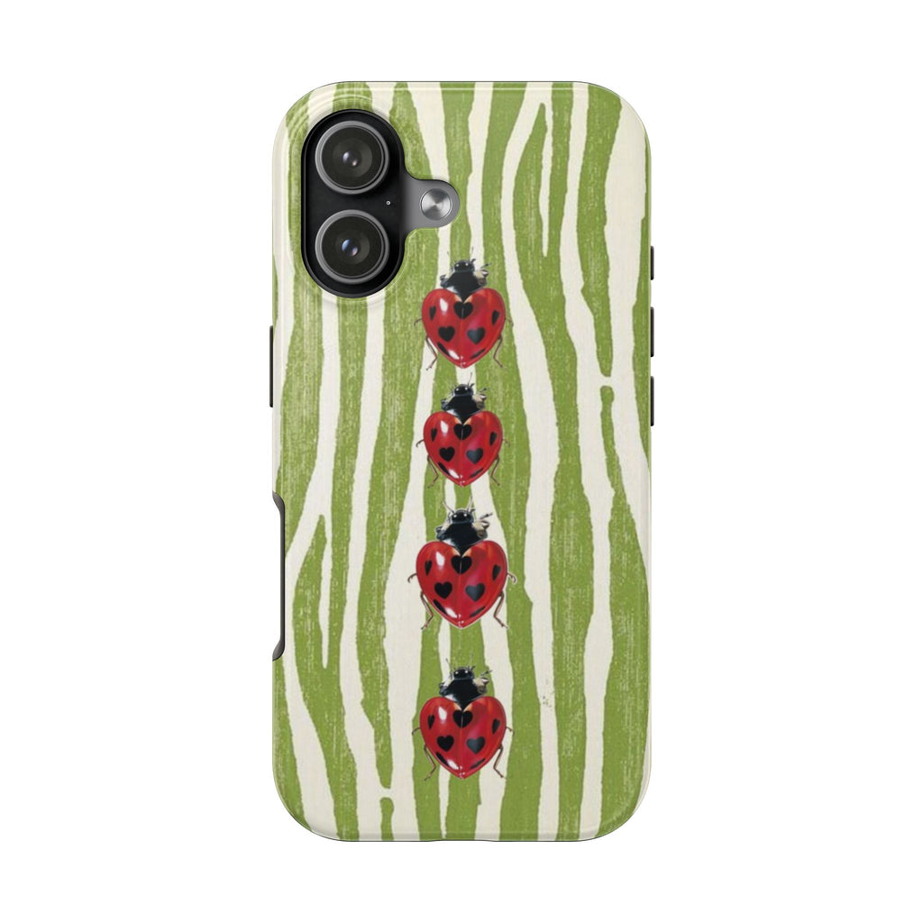GREEN ZEBRA LOVEBUGS PHONE CASE
