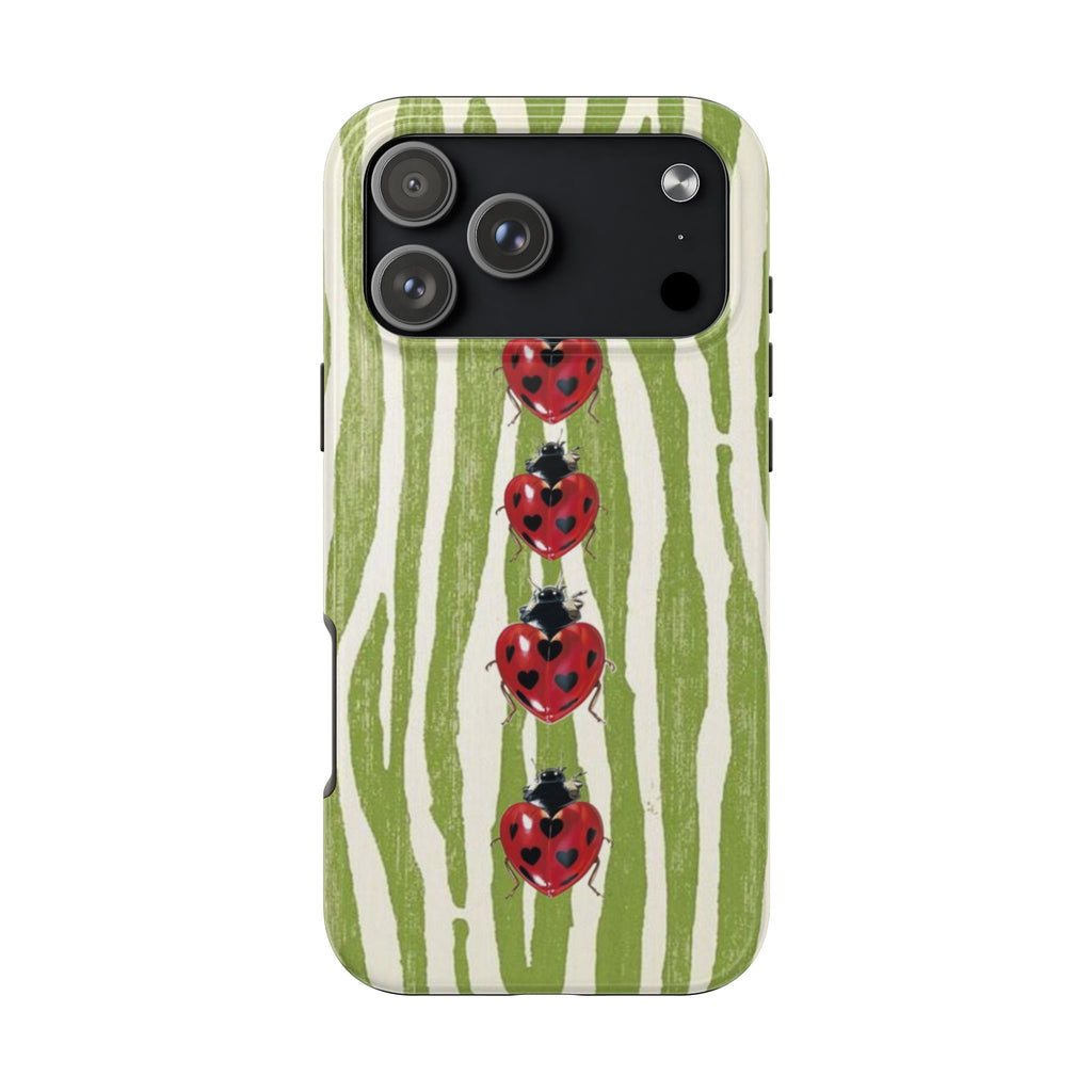 GREEN ZEBRA LOVEBUGS PHONE CASE