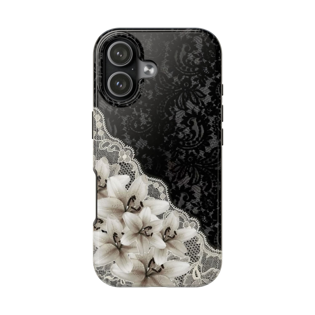 BLACK LACE ORCHIDS PHONE CASE