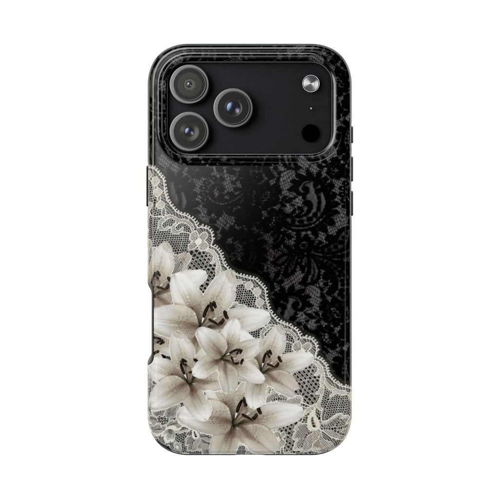BLACK LACE ORCHIDS PHONE CASE