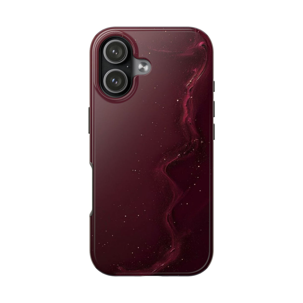 BURGUNDY GLITTER WAVE PHONE CASE