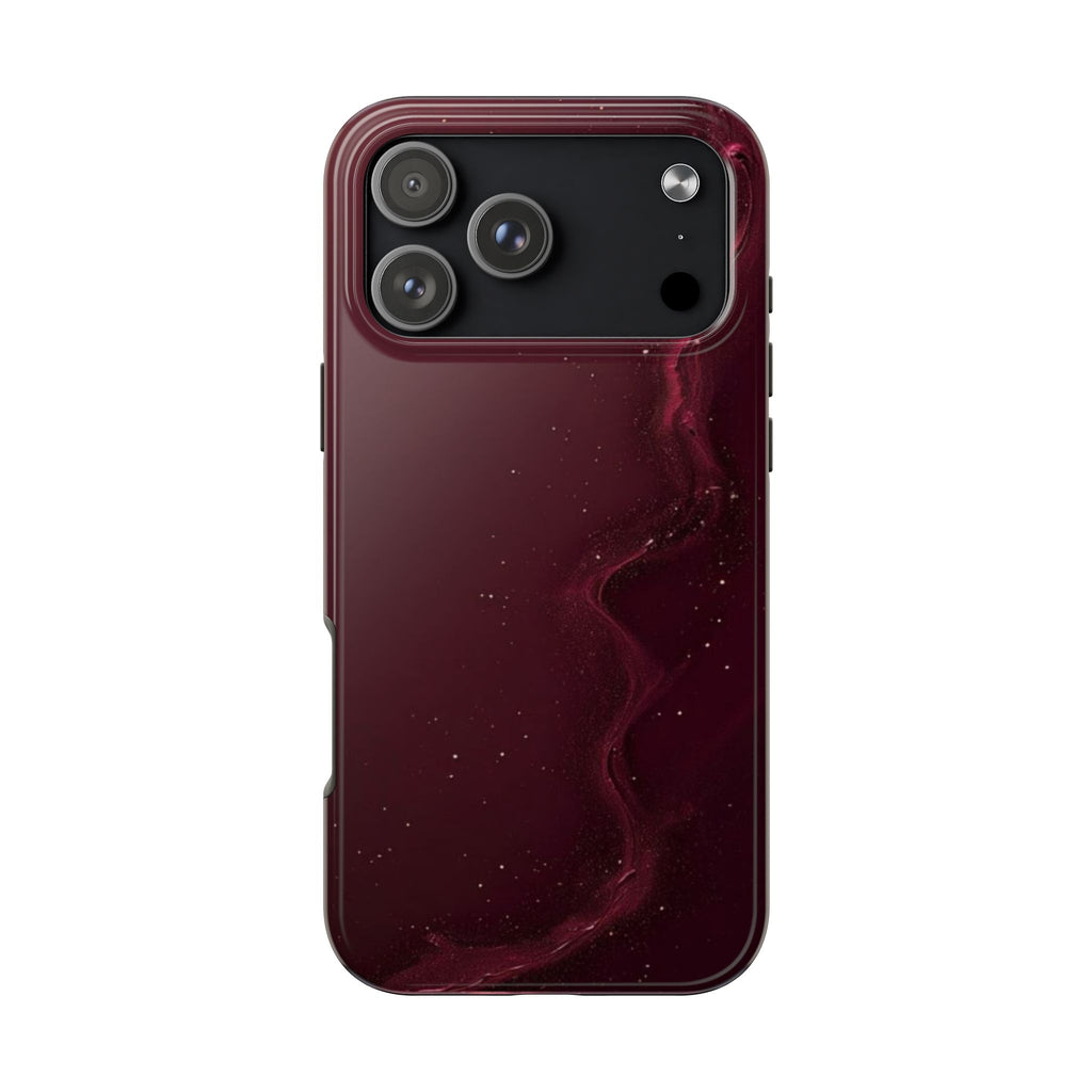 BURGUNDY GLITTER WAVE PHONE CASE