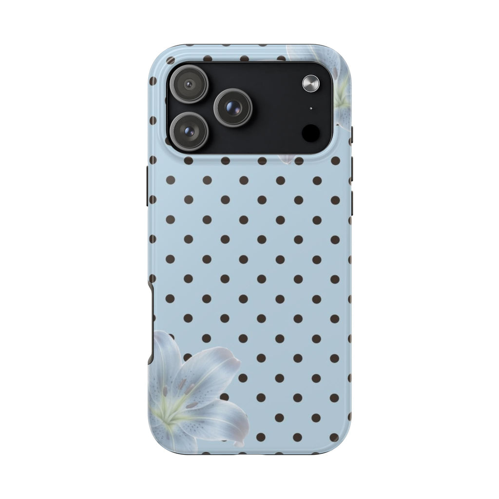 BLUEBELL POLKA DOTS ORCHIDS PHONE CASE
