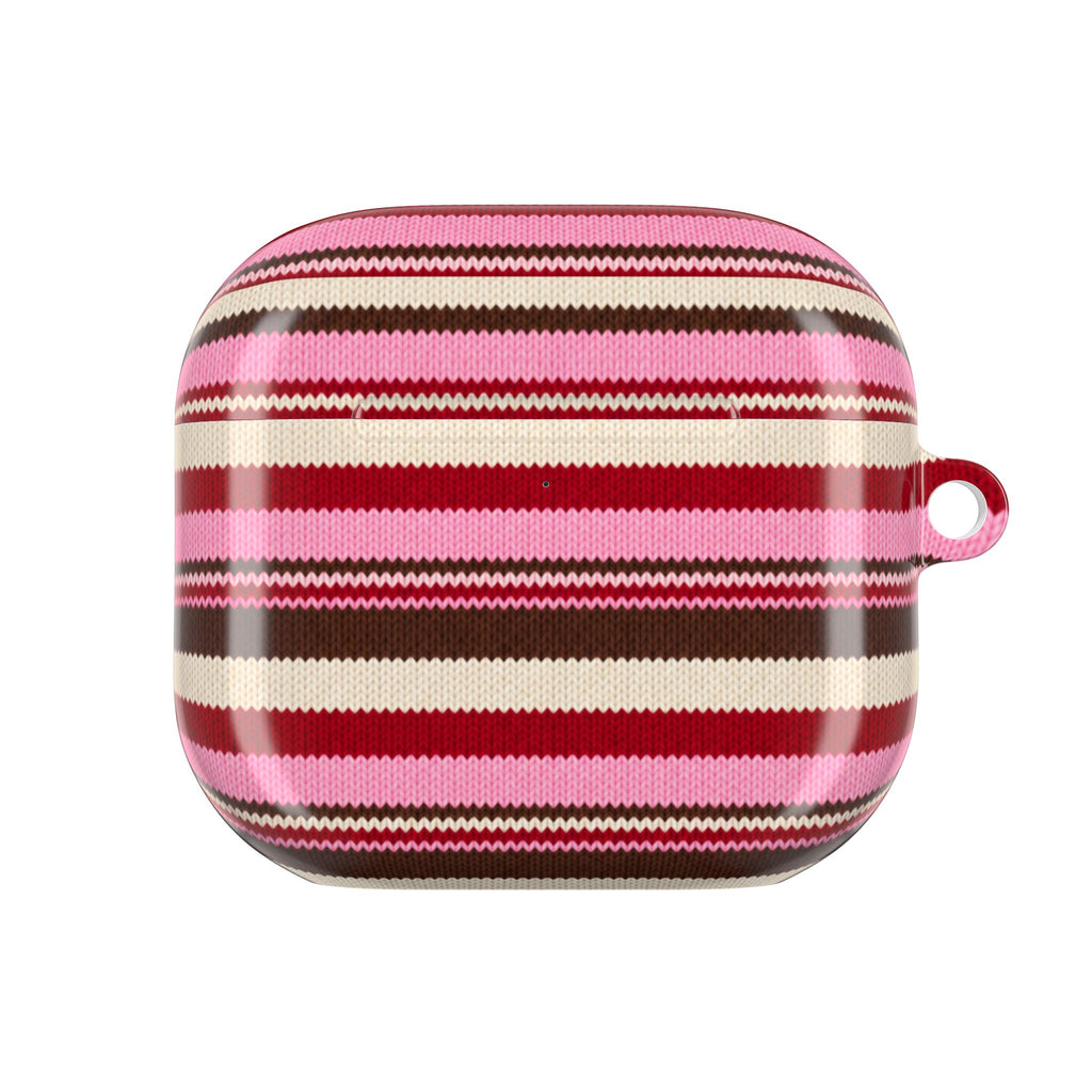 CHERRY TRUFFLE STRIPES AIRPOD CASE