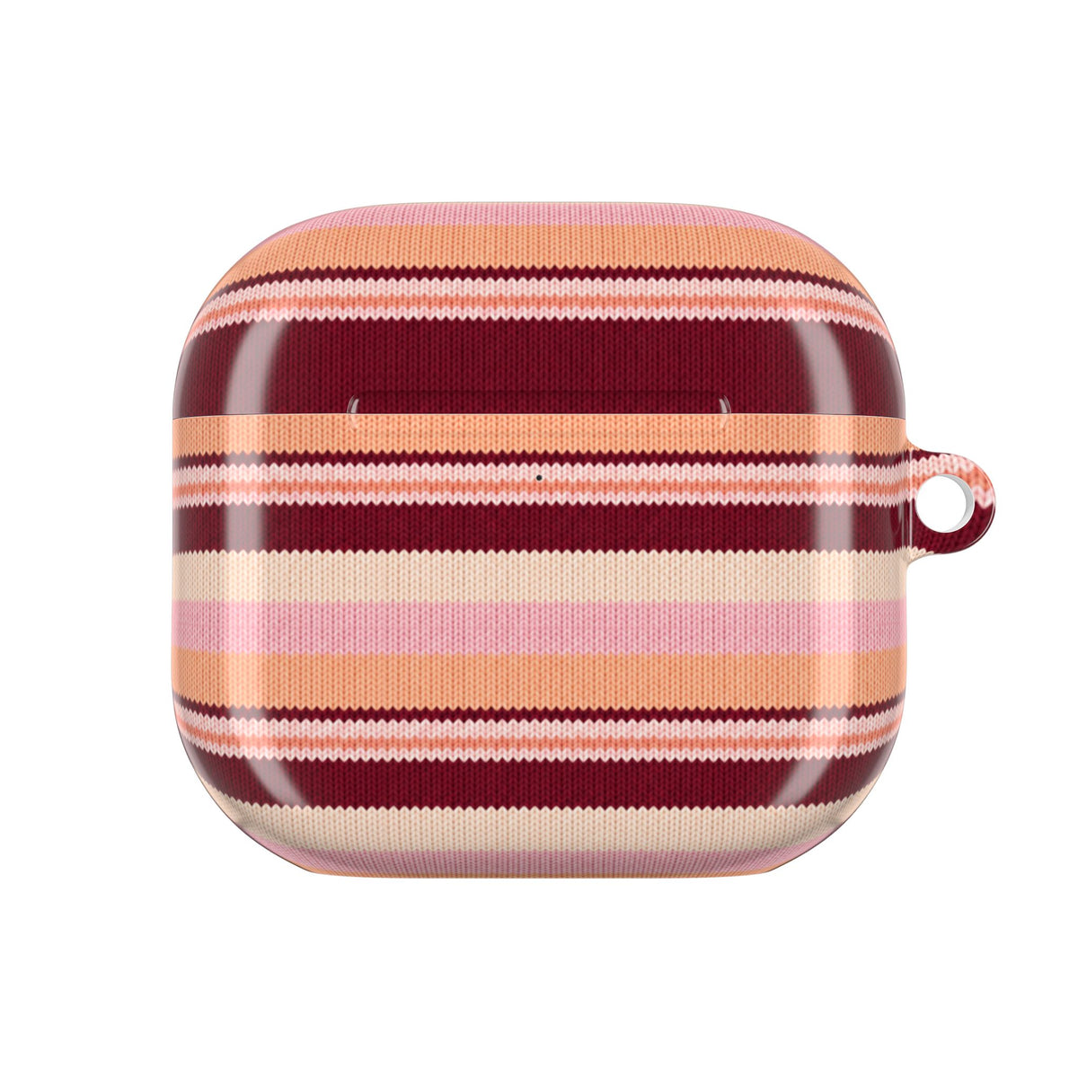 PEACH MERLOT STRIPES AIRPOD CASE