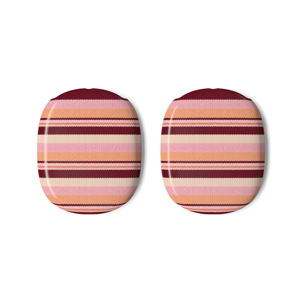 PEACH MERLOT STRIPES AIRPODS MAX CASE COVERS