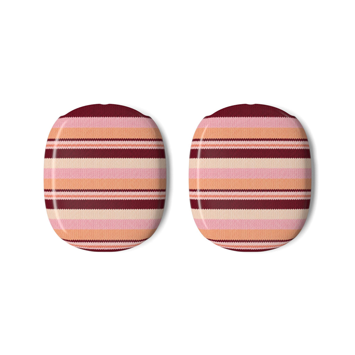 PEACH MERLOT STRIPES AIRPODS MAX CASE COVERS