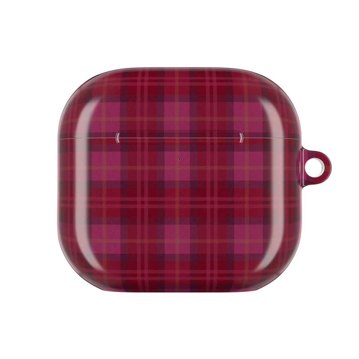 SCARLET RED BURGUNDY PLAID AIRPOD CASE