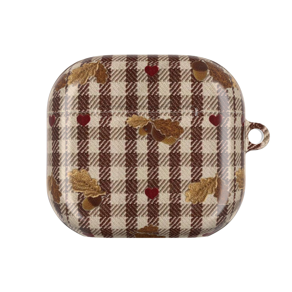 CHESTNUT GINGHAM FALL LEAVES AIRPOD CASE