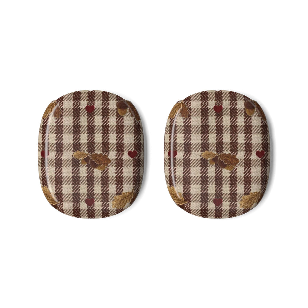 CHESTNUT GINGHAM FALL LEAVES AIRPODS MAX CASE COVERS