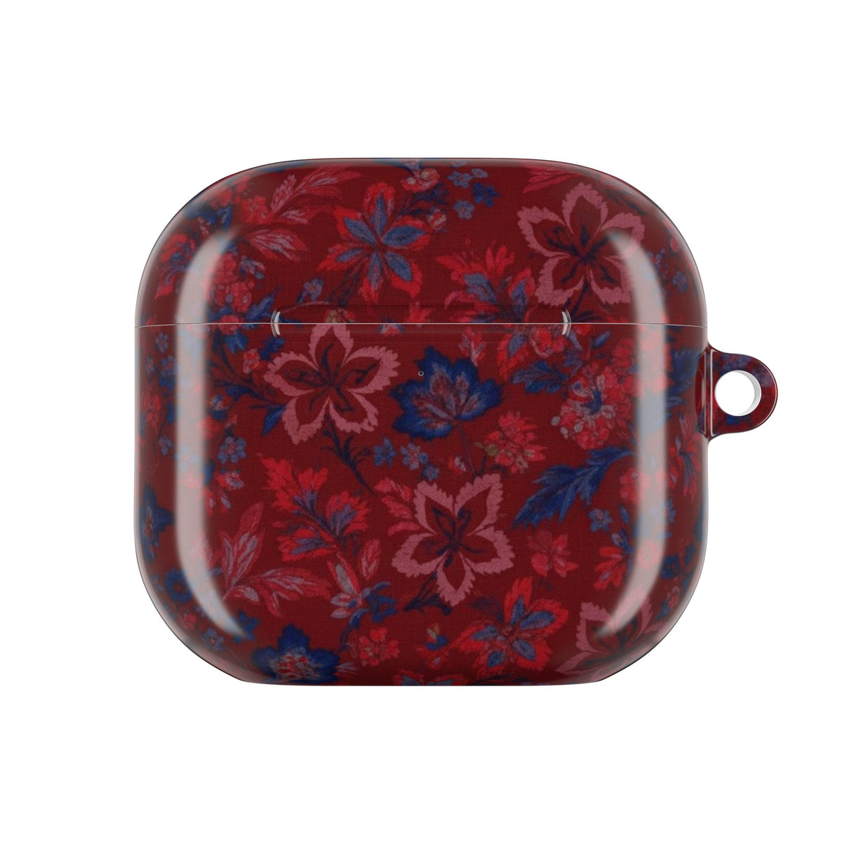 BURGUNDY BLUE FLORAL AIRPOD CASE
