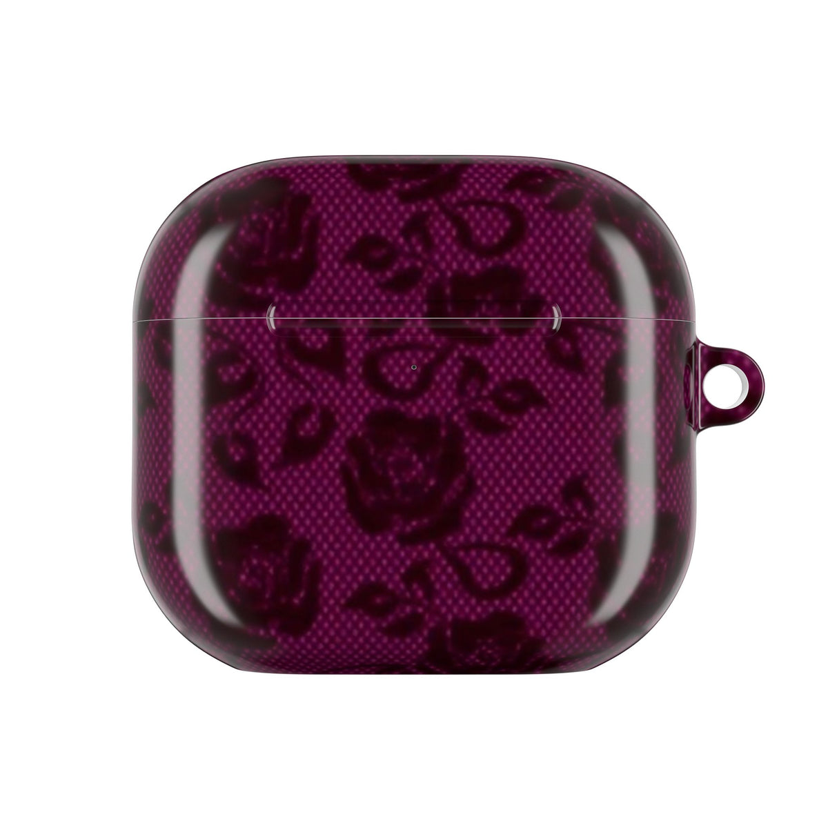 BURGUNDY CHERRY LACE FLORAL AIRPOD CASE