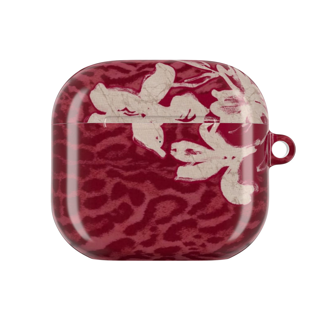 RED LEOPARD LILY AIRPOD CASE
