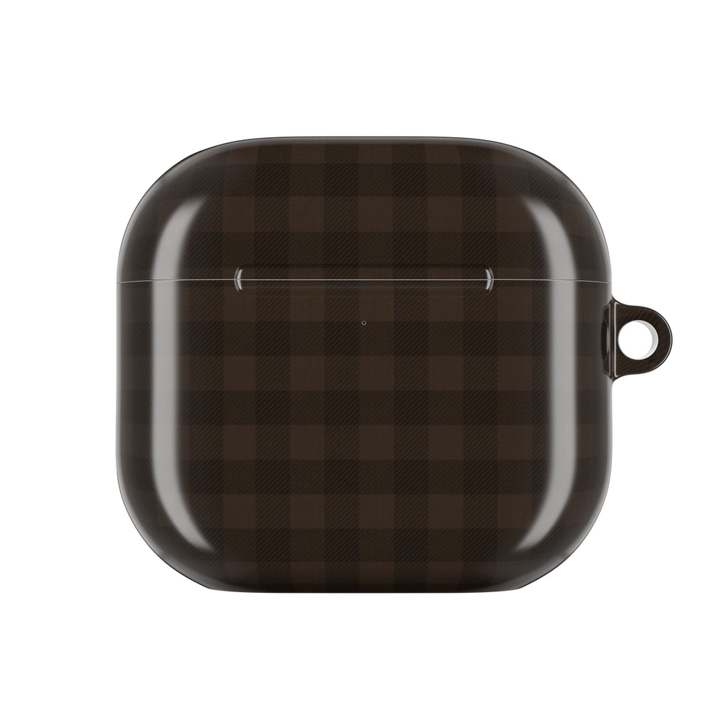 CHESTNUT BROWN GINGHAM AIRPOD CASE