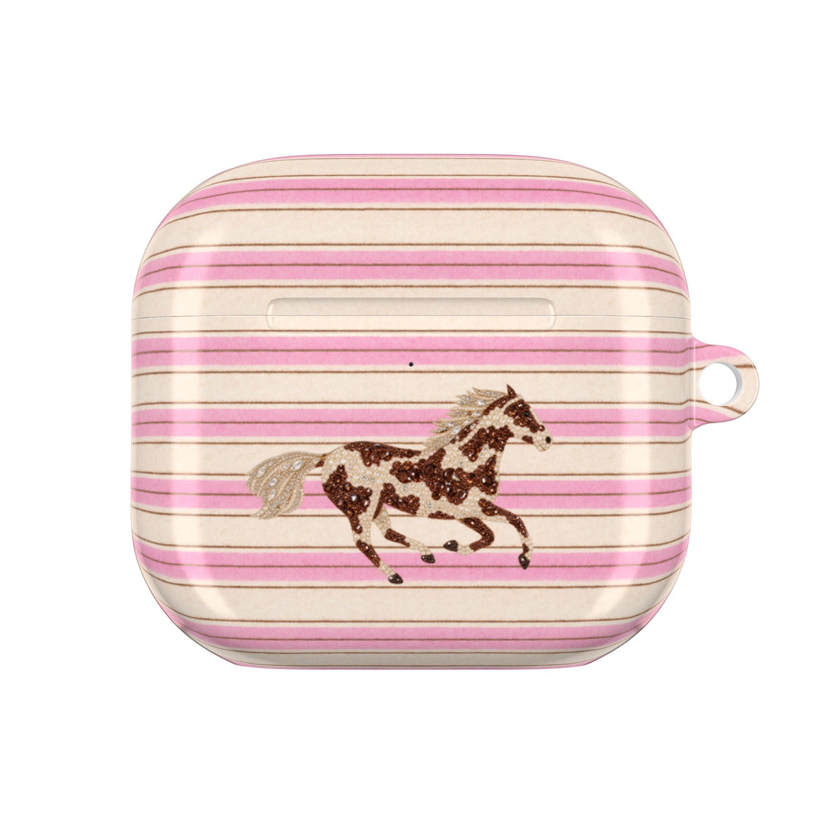 BUBBLEGUM CAFÉ STRIPES HORSE AIRPOD CASE