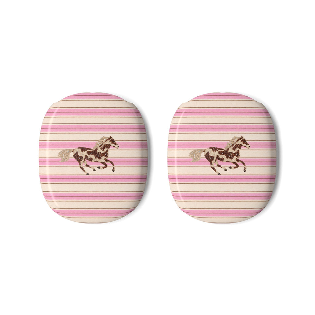 BUBBLEGUM CAFÉ STRIPES HORSE AIRPODS MAX CASE COVERS