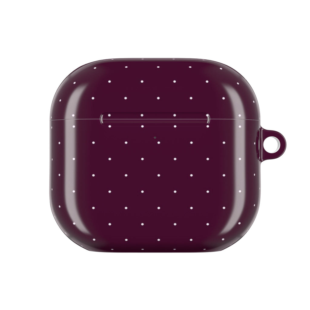DARK CHERRY BURGUNDY MINI POLKA DOTS AIRPOD CASE