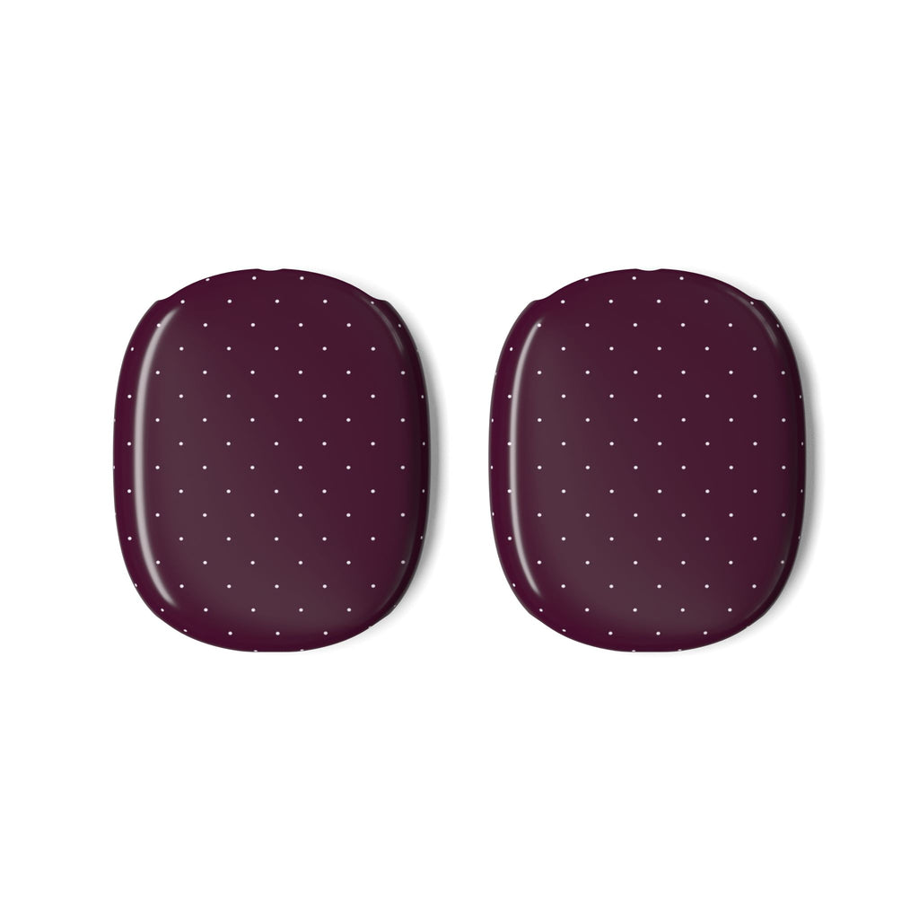 DARK CHERRY BURGUNDY MINI POLKA DOTS AIRPODS MAX CASE COVERS