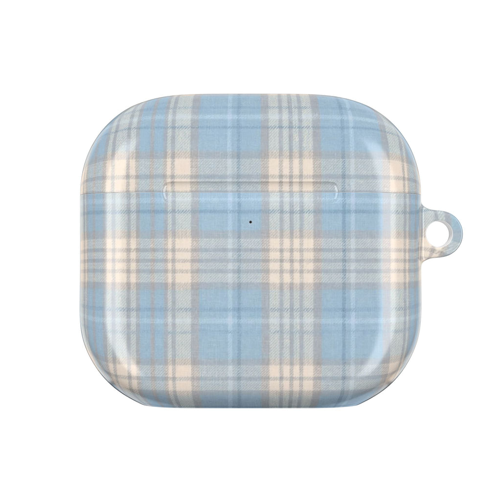 SOFT VINTAGE BLUE TARTAN PLAID AIRPOD CASE