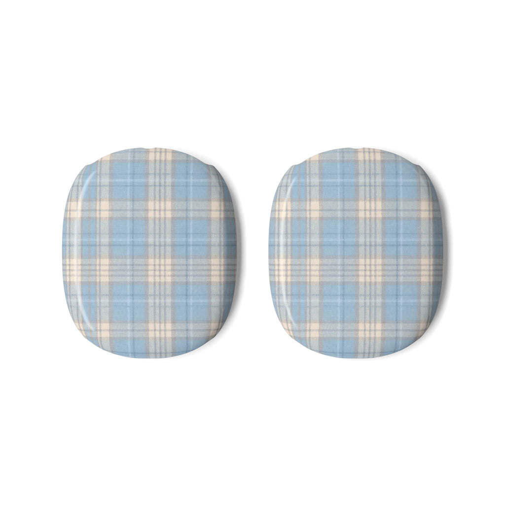 SOFT VINTAGE BLUE TARTAN PLAID AIRPODS MAX CASE COVERS