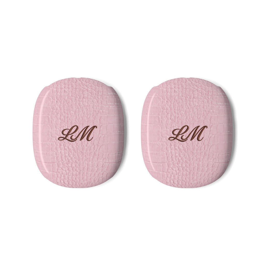 PERSONALIZED BABY PINK CROC MONOGRAM INITIALS CUSTOM NAME AIRPODS MAX CASE COVERS