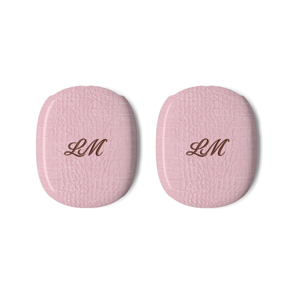 PERSONALIZED BABY PINK CROC MONOGRAM INITIALS CUSTOM NAME AIRPODS MAX CASE COVERS