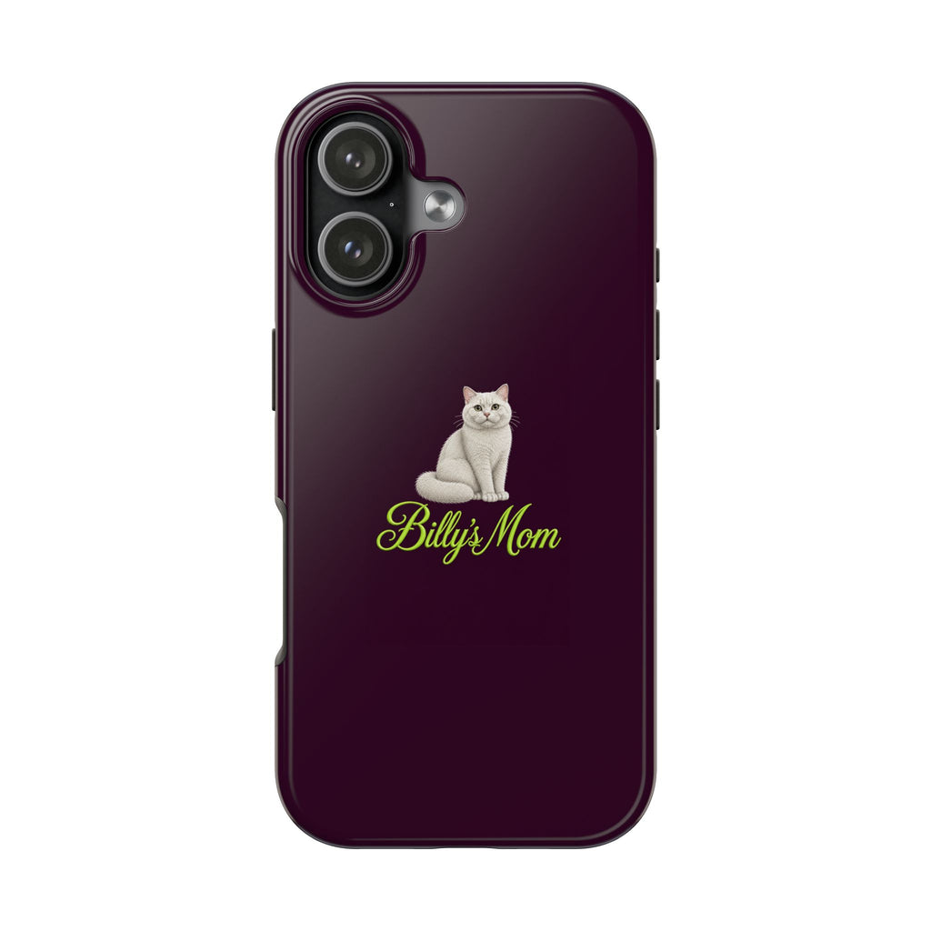 PERSONALIZED PURPLE PLUM WHITE BRITISH SHORTHAIR CAT MOM CUSTOM NAME PHONE CASE