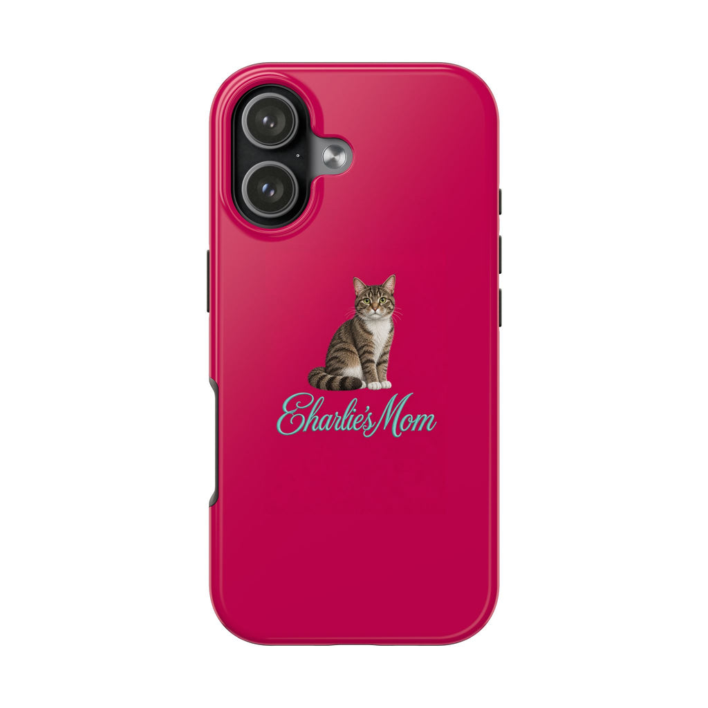 PERSONALIZED RED BROWN CAT MOM CUSTOM NAME PHONE CASE