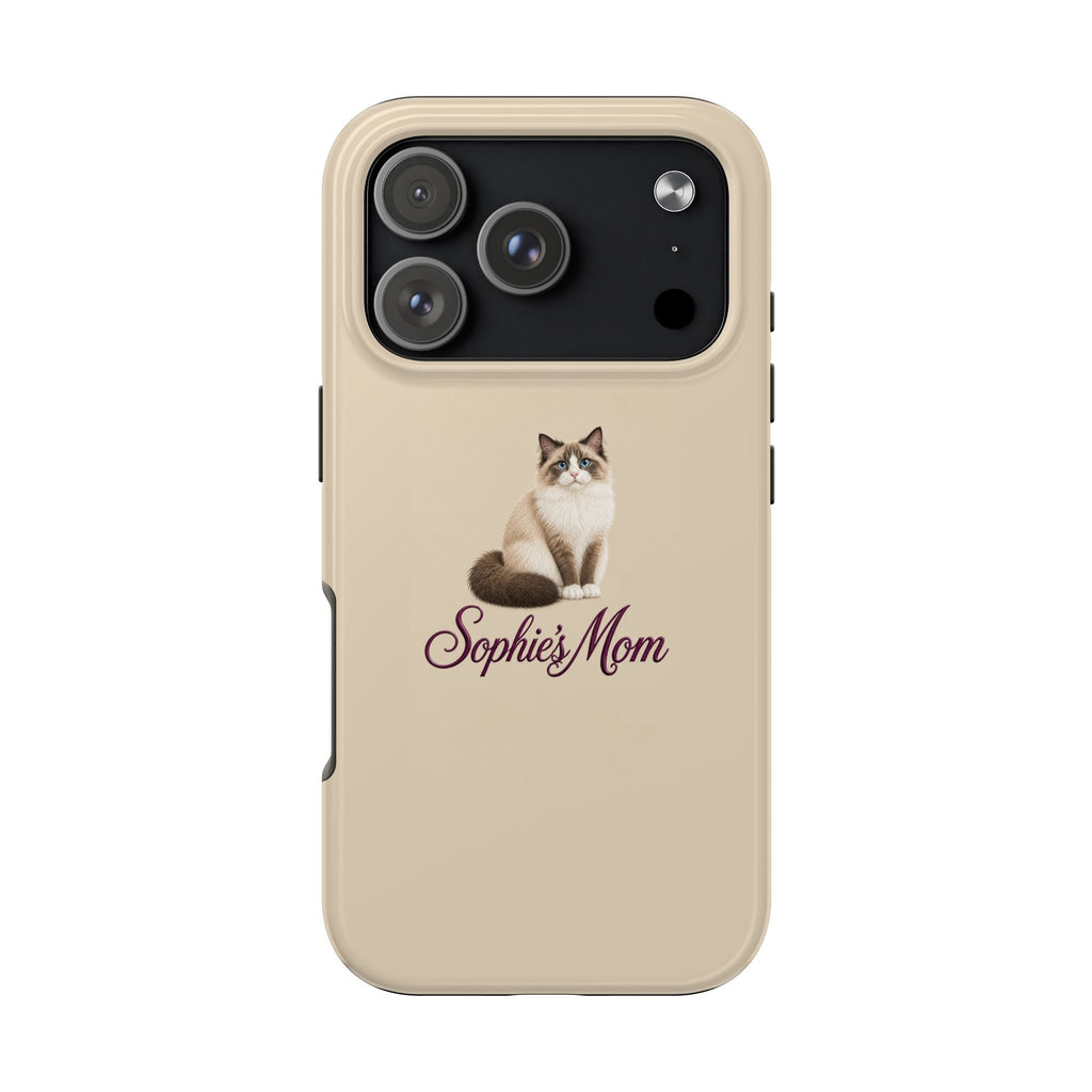PERSONALIZED BEIGE RAGDOLL CAT MOM CUSTOM NAME PHONE CASE