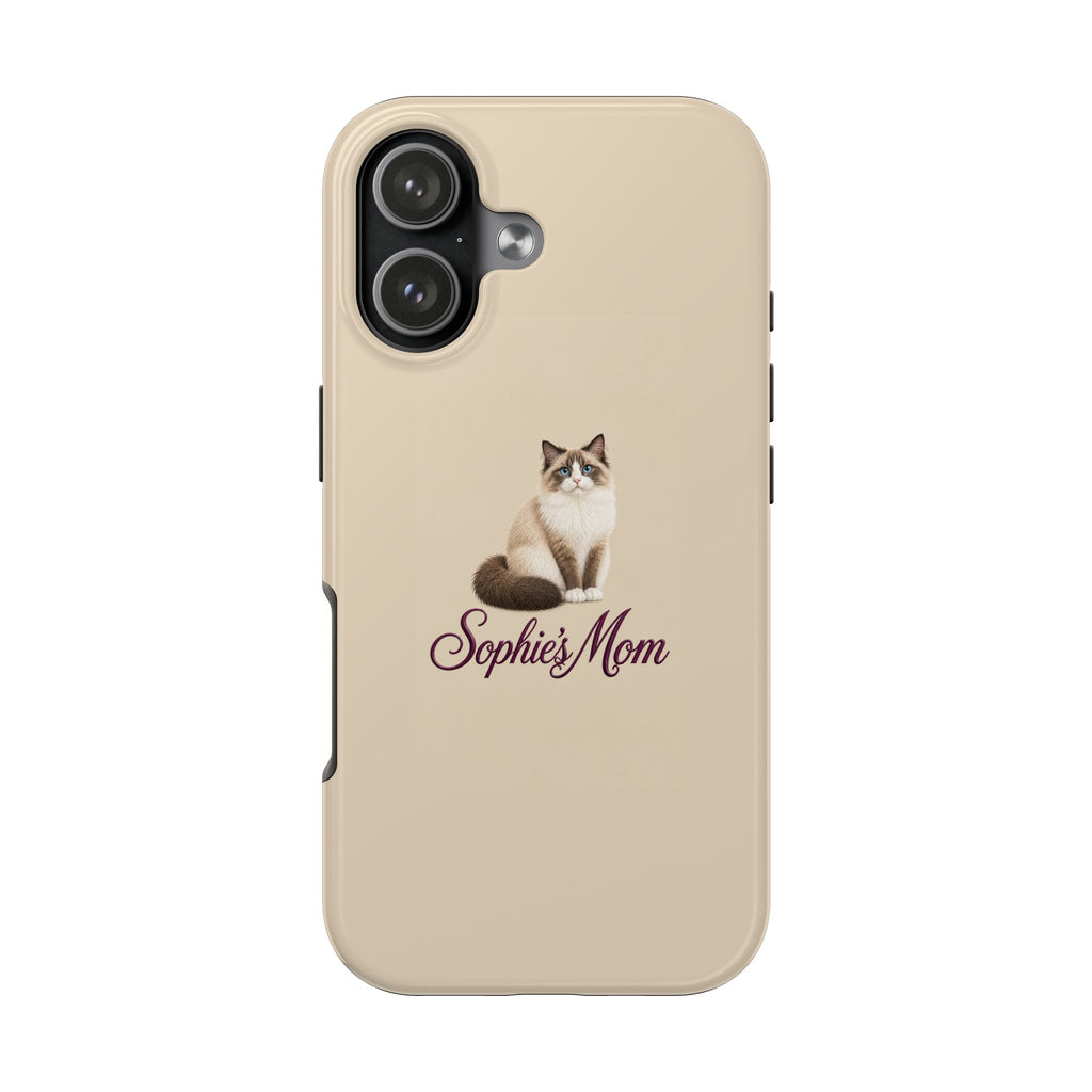 PERSONALIZED BEIGE RAGDOLL CAT MOM CUSTOM NAME PHONE CASE
