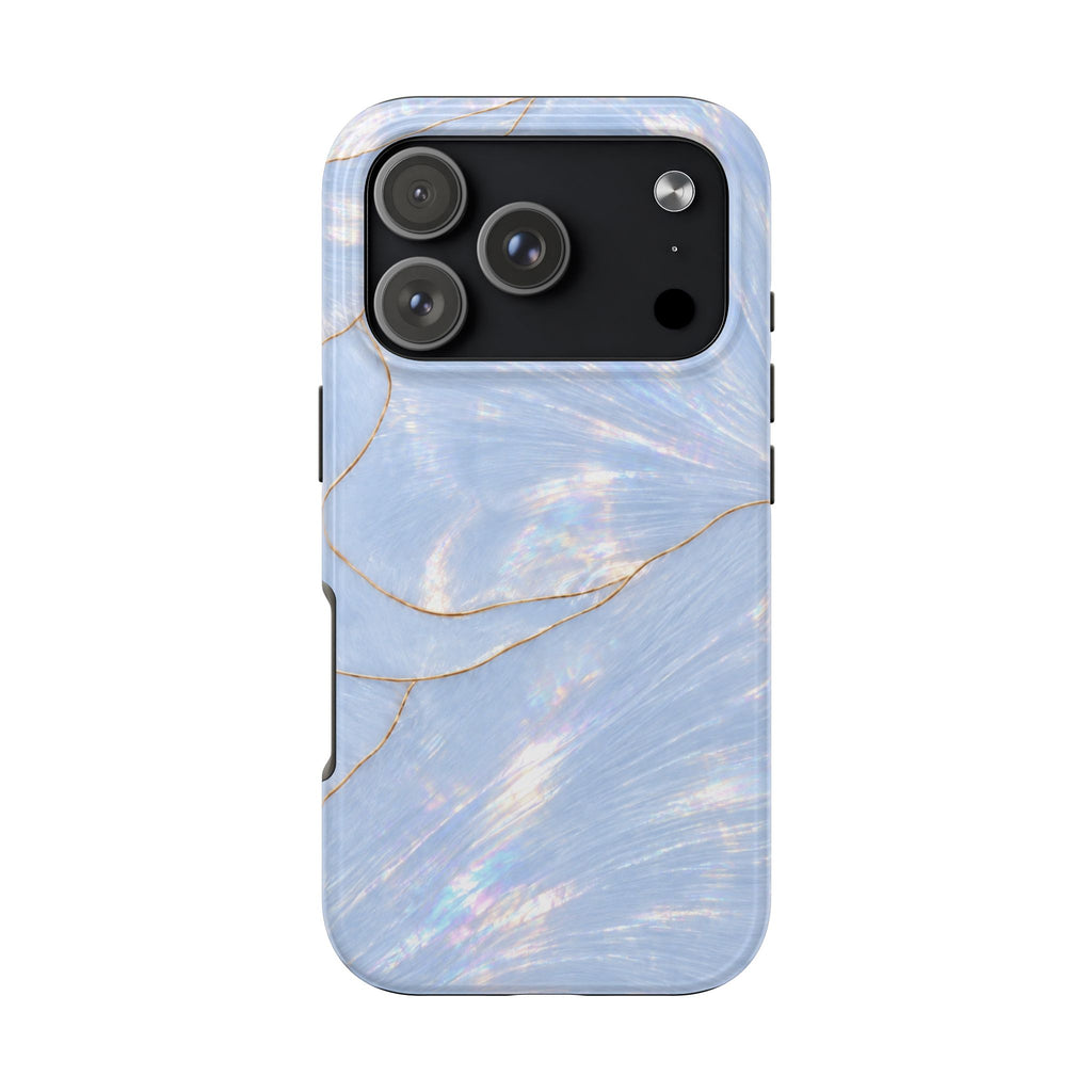 IRIDESCENT GLACIER BLUE SHELL PHONE CASE