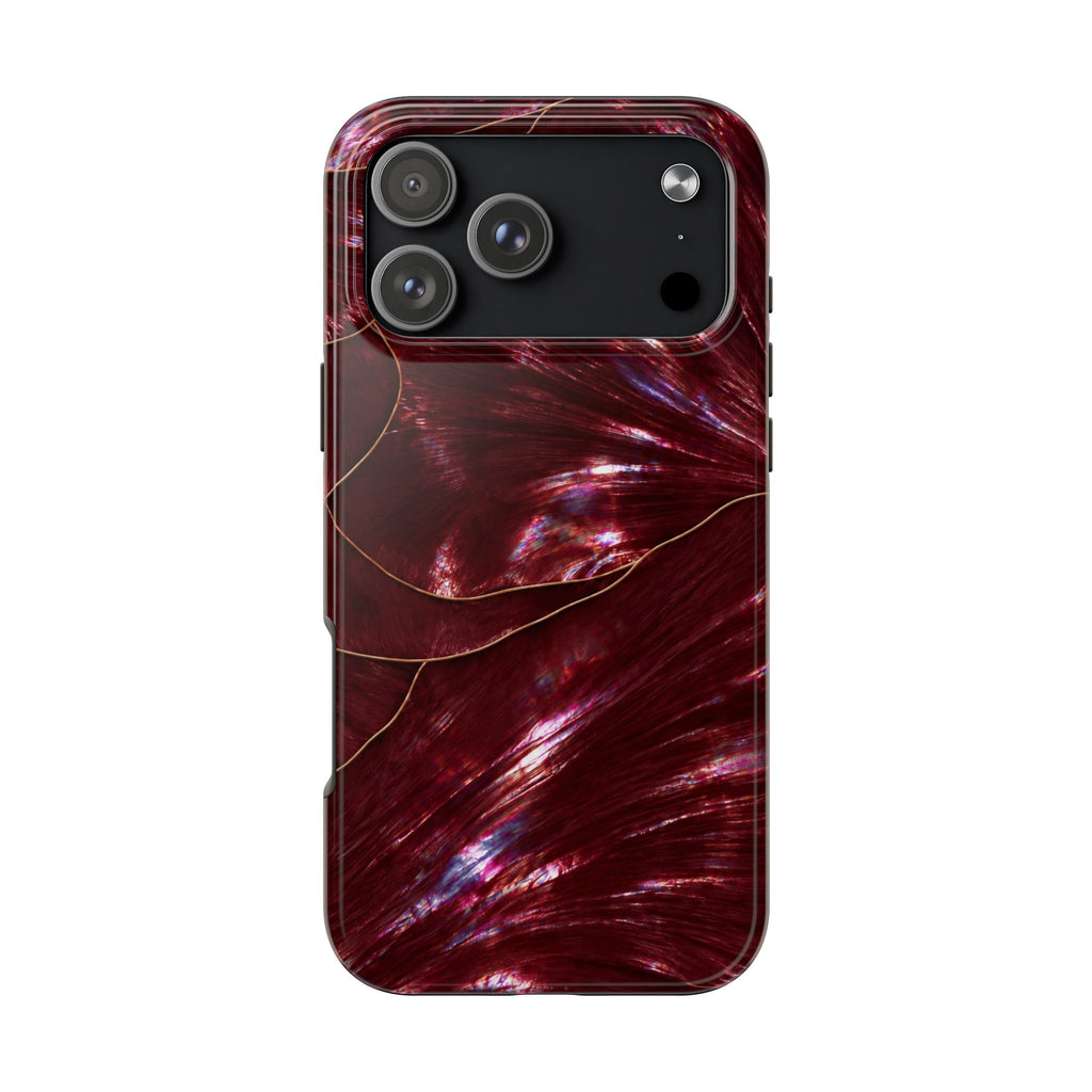 IRIDESCENT BURGUNDY SHELL PHONE CASE